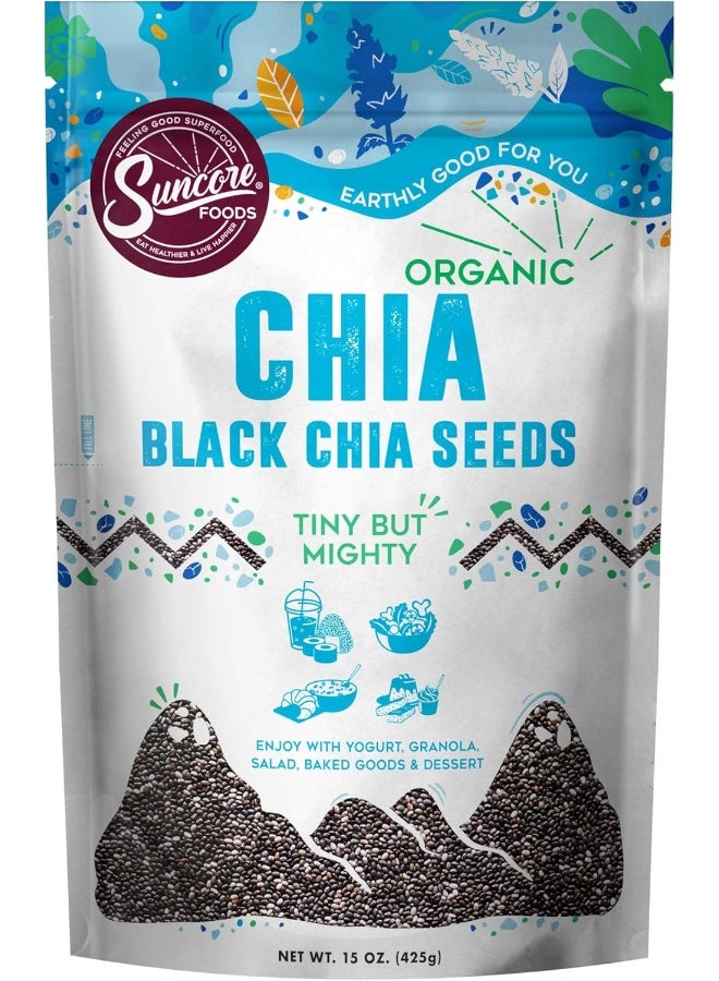 Suncore Foods Organic Black Chia Seeds - 15oz - Image 1